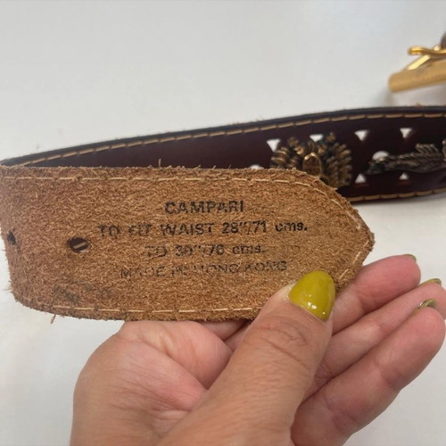 Campari Vintage leather belt like new, brown, adjustable