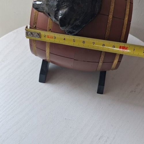 Molnija wind-up table clock with bear figure