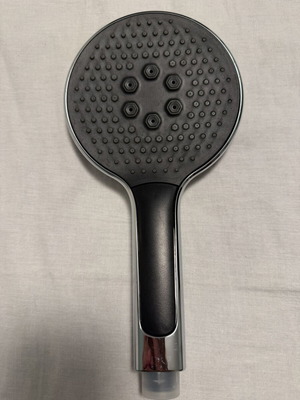 Bathroom shower head with large diameter, silver-nickel plastic