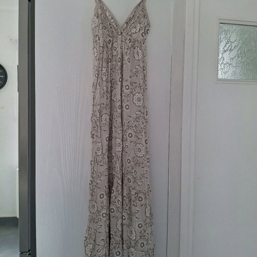 Long airy dress beige like new, size S