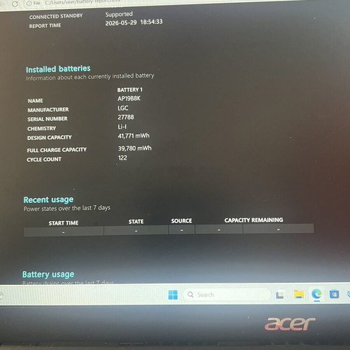Acer N20C5 15" Laptop i5 11th Gen 12GB RAM 512GB NVMe SSD Like New