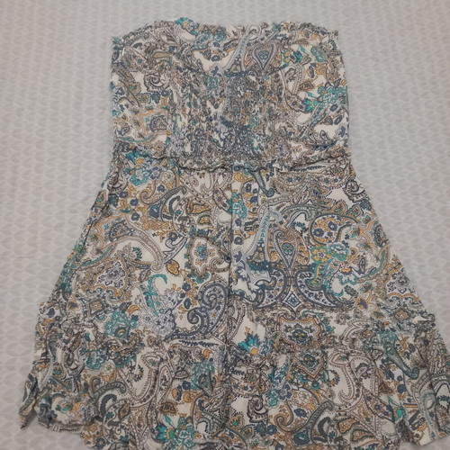 Mind Matter dress viscose size L like new, strapless colorful