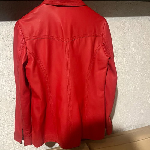 Tommy Hilfiger red leather blazer new, women's XS