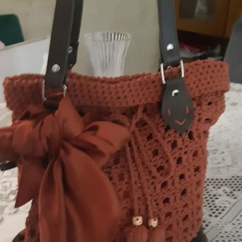 Sunset Boho Tote shoulder bag new, brown, handmade