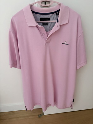 Navy & Green men's polo shirt XXL like new, pink multicolor