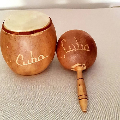 Collectible Cuban Handmade Darbuka and Maraca Used