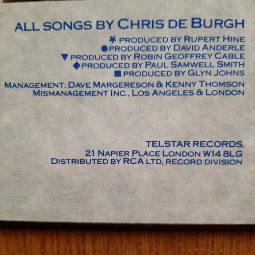 The Very Best Of Chris De Burgh vinyl like new, rare 1984 edition