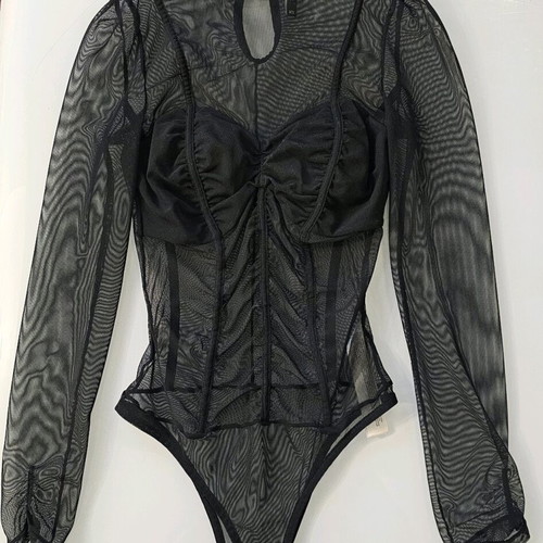 Caramela transparent bodysuit XS black like new