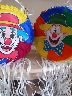 Clown piñata colorful made to order for carnival parties