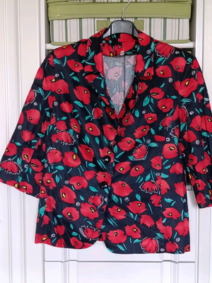 Women's vintage summer jacket used, black and red