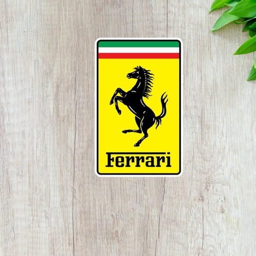 Ferrari logo sticker made to order, glossy paper