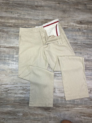 Bianco Brioni Mens Trousers beige linen blend used