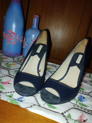 Γόβες Massimo Dutti μπλε από γνήσιο δέρμα σαν καινούργιες