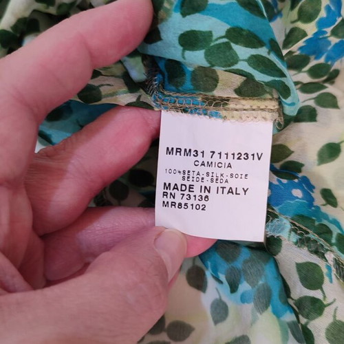 Persona by Marina Rinaldi silk floral shirt XL like new, turquoise green