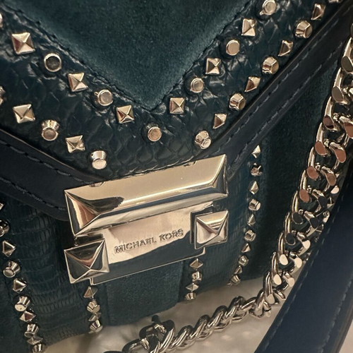 Michael Kors blue crossbody bag like new with studs