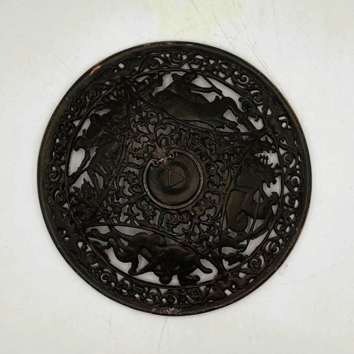 Victorian Decorative Cast Iron Plate like new with Mythological Scenes