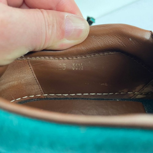 Louis Vuitton Slip On shoes used, turquoise, size 36.5