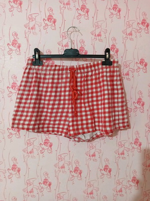 Admas women's summer pajama set used white and red size S