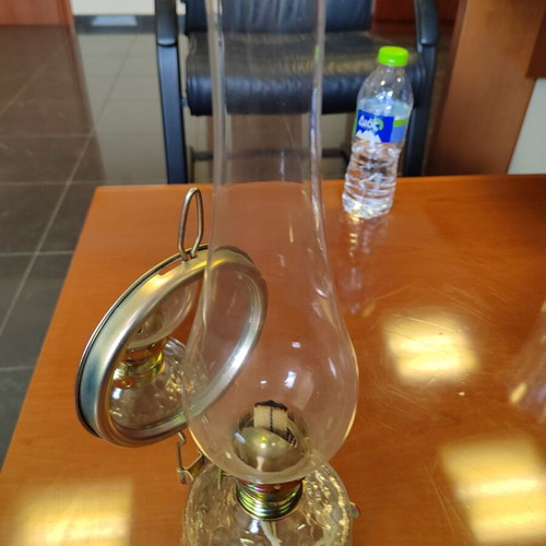 Vintage oil lamp with mirror reflector like new