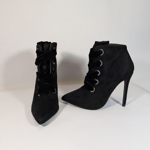 GoGo Shoes Suede Ankle Boots with High Heel like new, size 37, black
