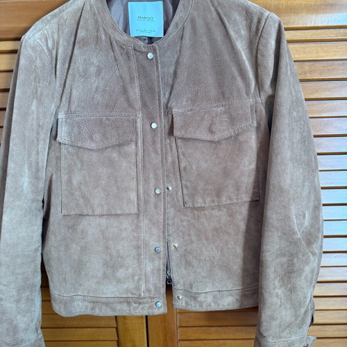 Leather suede jacket Mango used, brown, size L