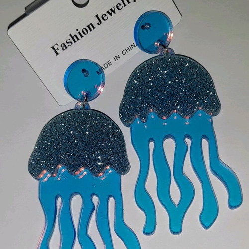 Jellyfish earrings plexiglass new