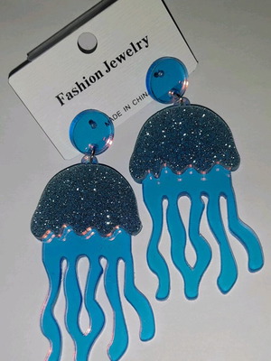 Jellyfish earrings plexiglass new