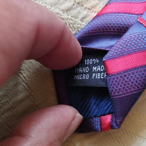Federico tie 100% handmade embossed weave, like new, blue and purple