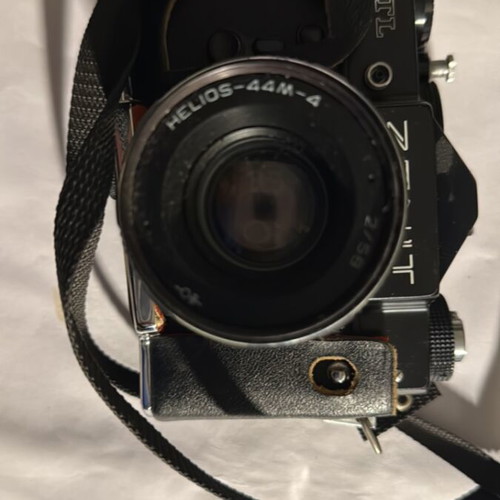 Zenit TTL 1980 camera used with leather protective case