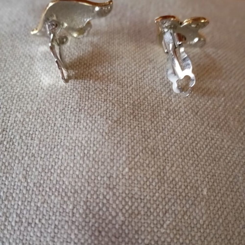 Vintage earrings with clip, steel, like new