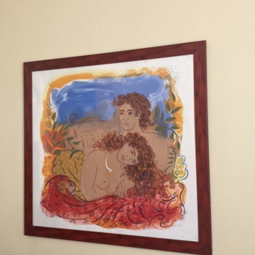 Silk Screen Print 'Ancient Love' 1995 by Giorgos Stathopoulos like new