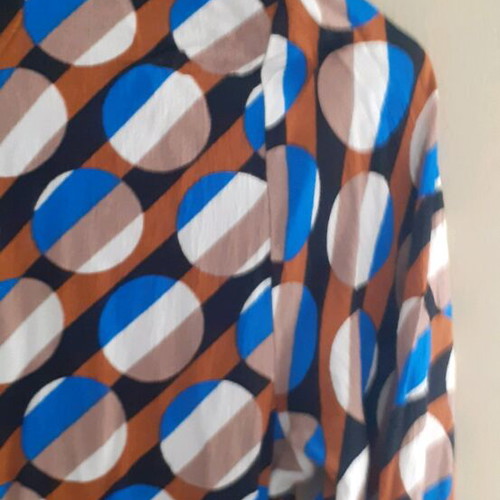 GIGI dress like new, viscose, size S, blue and brown with side slits