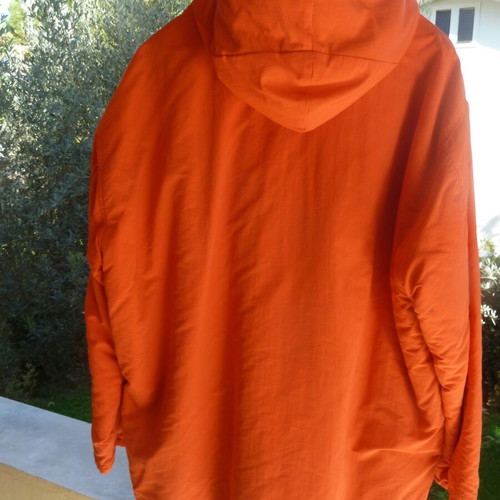 J.CREW orange sporty jacket XXL with hood and fleece lining