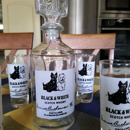 Set of glasses with bottle like new