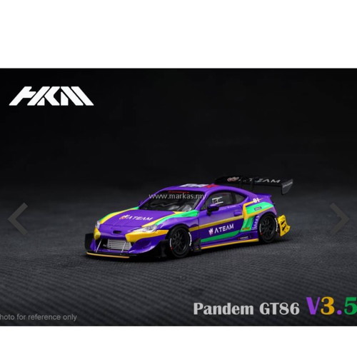 HKM 1/64 Pandem Toyota GT86 V3.5 EVA01 ATEAM limited edition toy car new