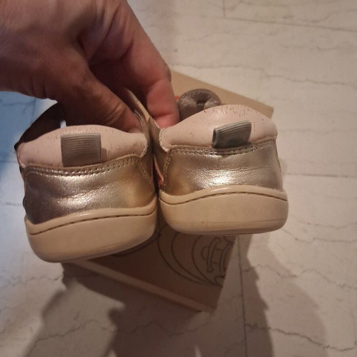 Girls' sandals size 27 like new, leather, pink and gold