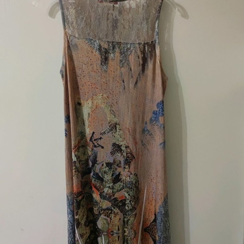 Dress used, size L, airy with lace and rhinestones