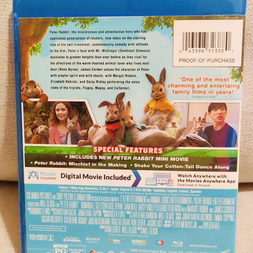 Peter Rabbit Blu-ray used, dubbed with Greek subtitles