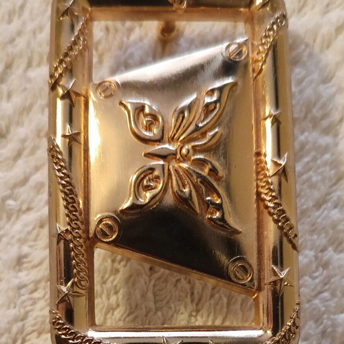 Belt buckle butterfly metal gold color new, size 7.5x4.5 cm