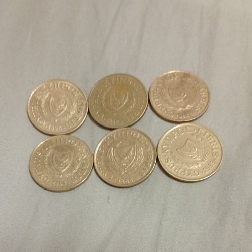 Coins of Greece and Cyprus used, pack of 22 pieces