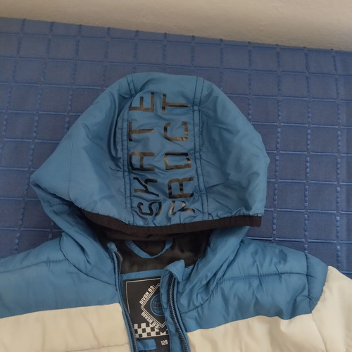 Children's hooded jacket for boys 4-6 years, black white blue