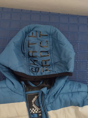 Children's hooded jacket for boys 4-6 years, black white blue
