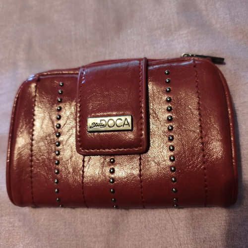Doca wallet, red, medium size with many compartments