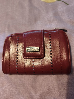 Doca wallet, red, medium size with many compartments