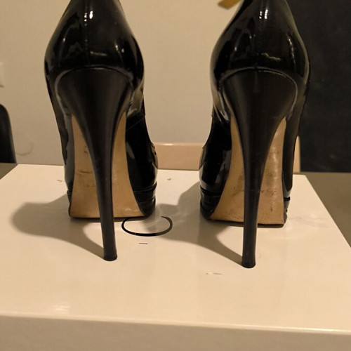 Casadei black patent leather pumps size 36 like new