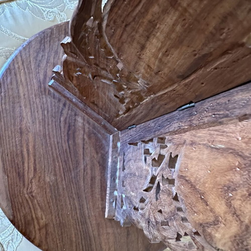 Vintage carved table, 45cm diameter, 48cm height