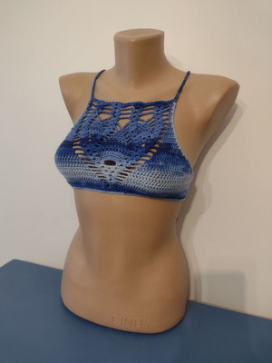 Women's bustier new, size XS and S, microfiber, blue