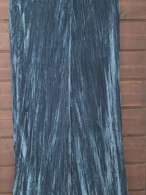 Medicine Everyday Therapy Teal Blue Crushed Velvet Wide-Leg Trousers New