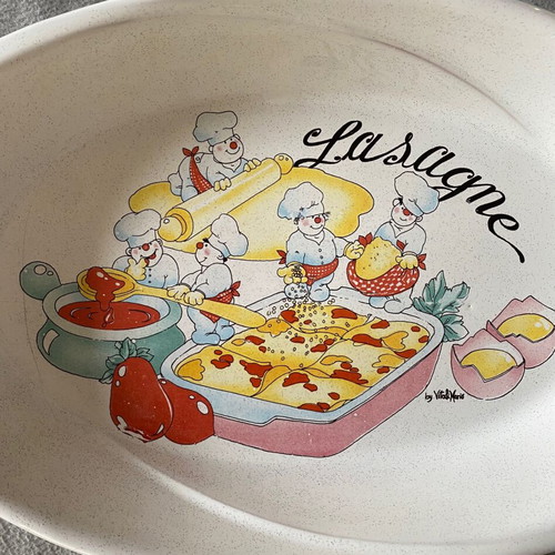 Deruta platter and used dish set with chef design