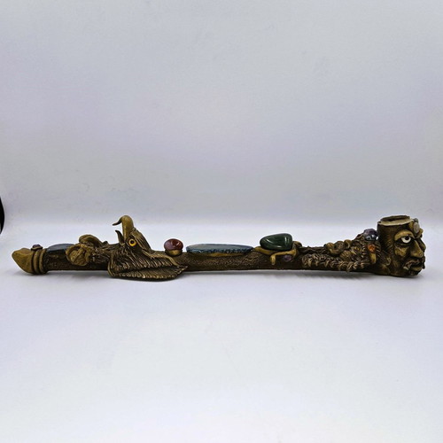 Handmade pipe with semi-precious stones used